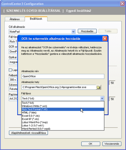 Brother MFC-5460CN  OCR be�ll�t�sok