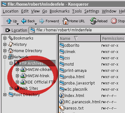 KDE2 Konqueror FTP