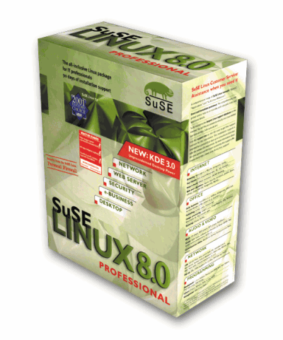 SuSE Linux 8.0 Professional doboz