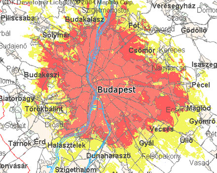 Vodafone 3G lefedettségi térkép
