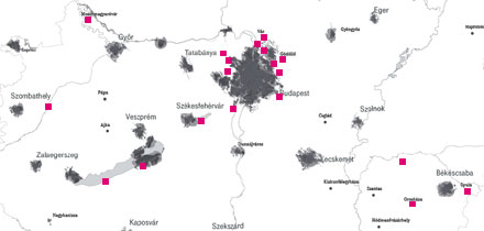 T-Mobile 3G/HSDPA lefedettség, 2007. augusztus 7.