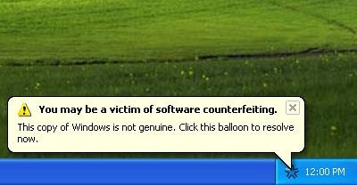 Microsoft Windows XP Genuine Advantage Notification