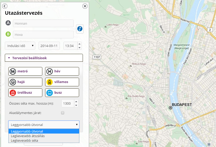 útvonaltervező budapest térkép Valós idejű járműkövetés és útvonalterv a BKK tól   HWSW útvonaltervező budapest térkép