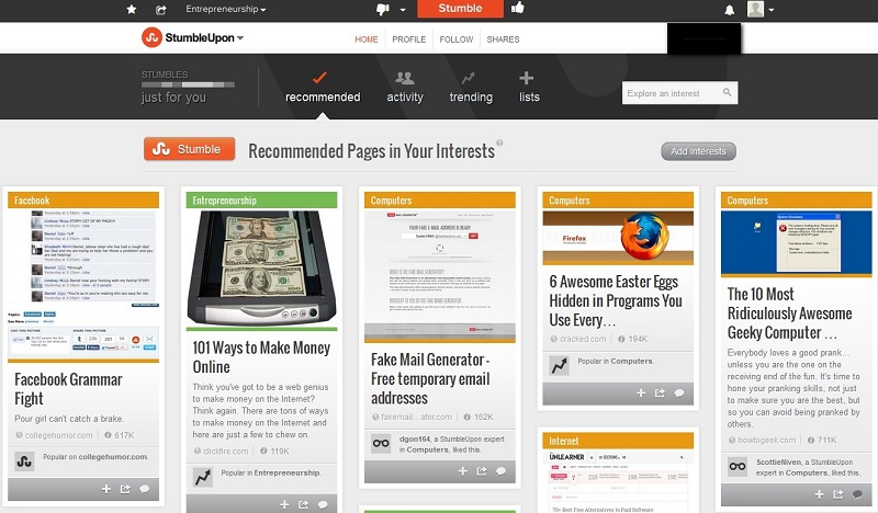 StumbleUpon-pages